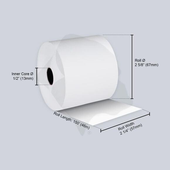 GORILLA Supply Bond Paper 2-1/4" x 150' CALCULATOR PAPER 12 Pack 1-Ply White - Picture 8 of 10